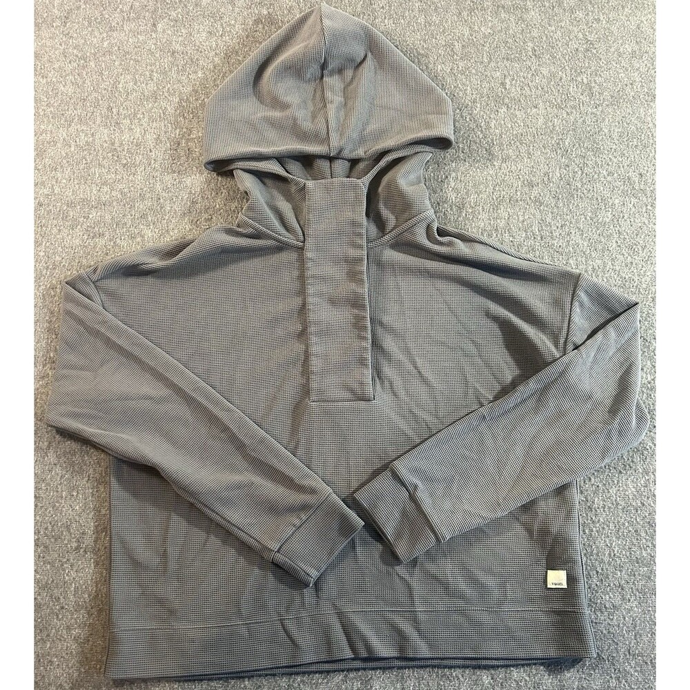 Vuori Bayview Thermal Waffle Hoodie Gray Colour, Snap Front, Women’s Size Small - Picture 2 of 10
